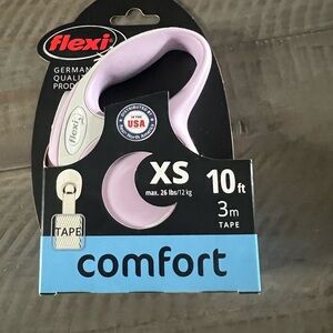 Flexi Comfort XS Retractable Leash - Light Pink/White 26 lbs 10ft USA [New]